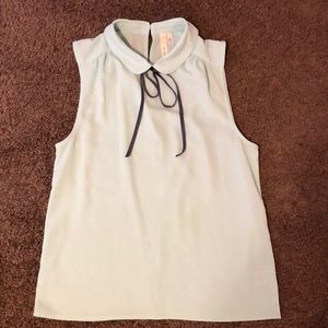 Pastel Blue Modcloth sleeveless blouse w/collar SM